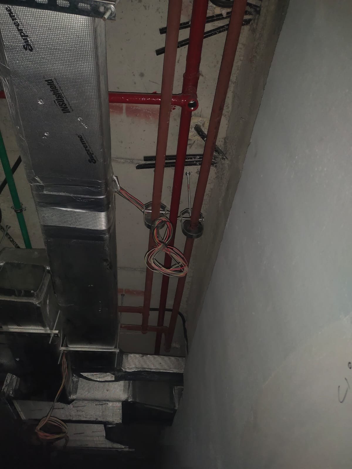 Fire riser and service piping